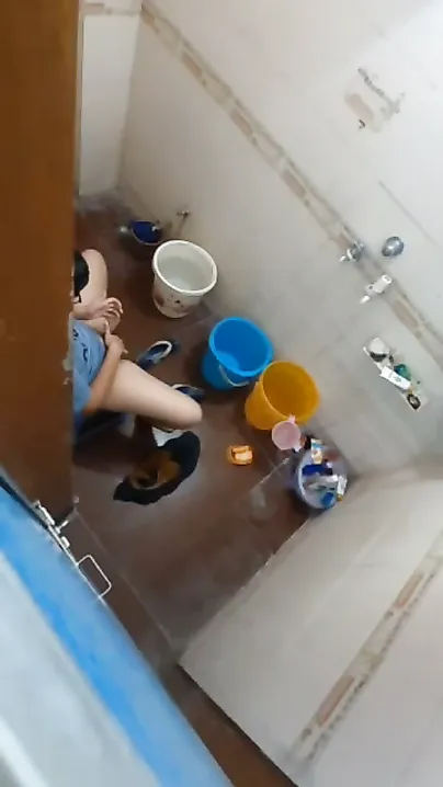 Neighbor Girl Bathing Naked Caught On My Hidden Bathroom Camera