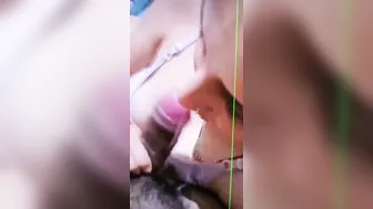 Horny GF Teasing In Bra Before Giving Sloppy Blowjob