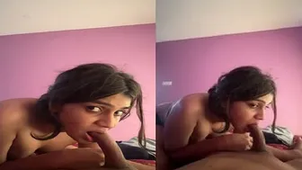 Beautiful Gf With Perfect Eyes Sucking Dick Showing Her Tits