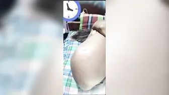 Moaning GF Fingering Herself Hard During Video Call