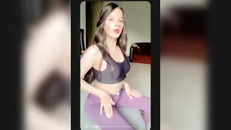 Slim Babe Removing Her Bra And Flashing Her Perky Tits On Cam