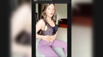 Slim Babe Removing Her Bra And Flashing Her Perky Tits On Cam