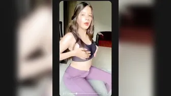 Slim Babe Removing Her Bra And Flashing Her Perky Tits On Cam