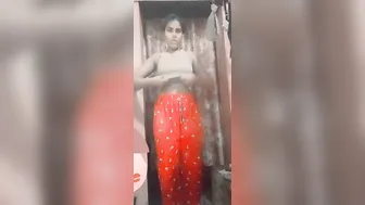 Village Girl Slowly Removing Clothes Teasing On Camera Alone