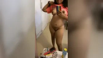 Chubby GF Flaunting Massive Tits And Spreading Pussy