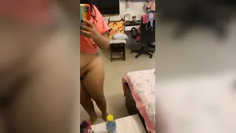 Chubby GF Flaunting Massive Tits And Spreading Pussy