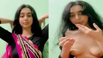 Cute GF Removing Her Blouse Revealing Perky Small Boobs