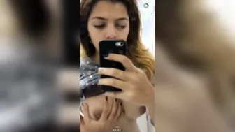 Indian Beauty Sucking Fingers And Showing Off Natural Assets