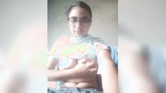 Innocent Looking Babe Squeezing Her Boobs In Private Selfie