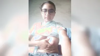 Innocent Looking Babe Squeezing Her Boobs In Private Selfie