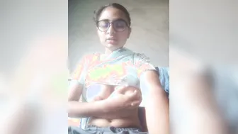 Innocent Looking Babe Squeezing Her Boobs In Private Selfie