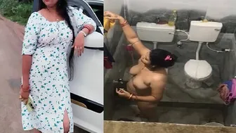 Aunty Caught Pissing And Bathing Naked On Hidden Camera