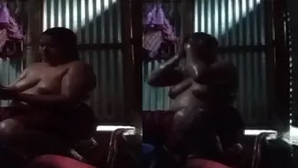 Curvy Married Woman Bathing Naked Recorded For Her Lover