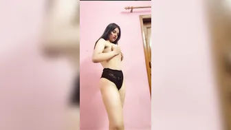 Slim Indian Girl Stripping Fully Nude Showing Small Perky Tits