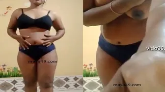 Shy Village Girl Stripping Nighty Revealing Everything To Him