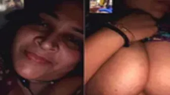Indian Aunty Flashing Her Massive Boobs To Her Lover Online