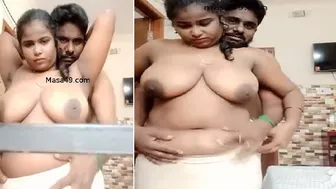 Bbw Wife Squeezing Her Huge Tits Before Sucking His Hard Dick