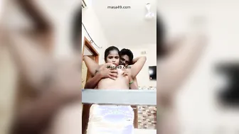 Bbw Wife Squeezing Her Huge Tits Before Sucking His Hard Dick