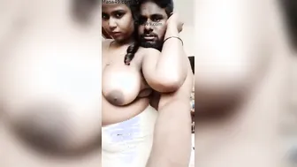 Bbw Wife Squeezing Her Huge Tits Before Sucking His Hard Dick