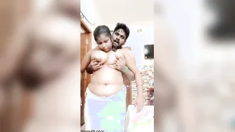 Bbw Wife Squeezing Her Huge Tits Before Sucking His Hard Dick