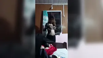 Busty Desi Aunty Teasing Her Huge Tits Topless At Home