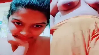 Chubby GF Showing Her Big Tits And Wet Pussy For Me