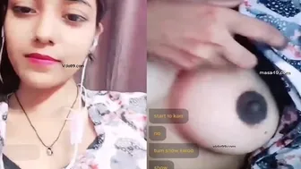 Desi Babe Stripping Live Showing Off Her Big Tits And Pussy