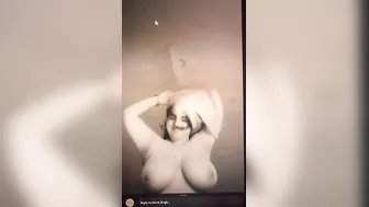 Curvy Aunty Stripping Topless Revealing Her Massive Natural Boobs
