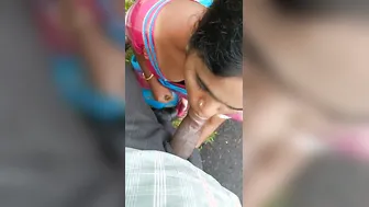 Married Bhabhi Giving Head Outdoors Caught On Mobile Video