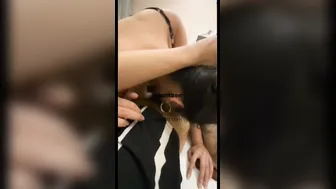 Blindfolded GF Giving Me Sloppy Blowjob On Camera