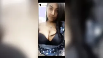 Chubby GF Pressing Her Tits In Private Selfie Clip