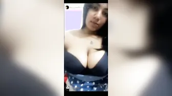Chubby GF Pressing Her Tits In Private Selfie Clip