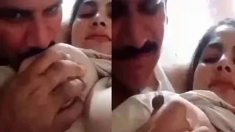 My Busty Wife Getting Her Boobs Sucked Hard By Me At Home