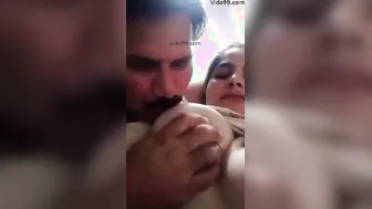 My Busty Wife Getting Her Boobs Sucked Hard By Me At Home