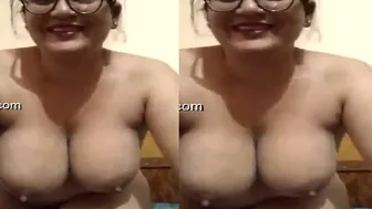 Busty Aunty Stripping Naked During Late Night Video Chat