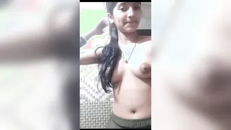 Cute GF Showing Off Her Puffy Nipples In Bedroom Mms