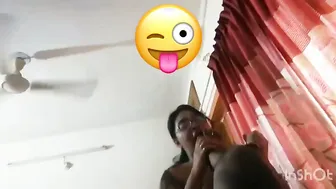 My Wife Giving Footjob While Squeezing Her Tits Together