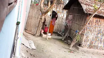 Village Bhabhi Bathing Naked Outside Caught By Peeping Neighbor