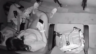 Naughty GF Stroking His Cock Secretly In Cinema Hall