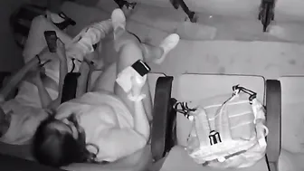 Naughty GF Stroking His Cock Secretly In Cinema Hall