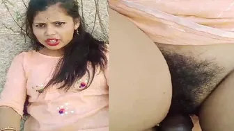 Taking My GF Outdoors Fucking Her Hairy Pussy Raw