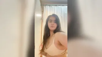 My GF Stripping Her Bra Off Revealing Perfect Boobs