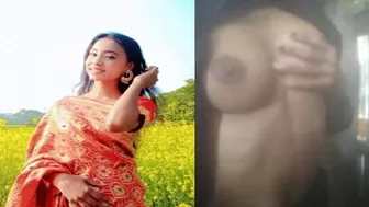 Young Bangla Girl Showing Her Perky Boobs In Bathroom Selfie