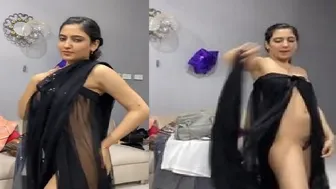 My GF Flashing Hairy Pussy Wearing See Through Dress