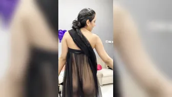 My GF Flashing Hairy Pussy Wearing See Through Dress