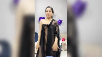 My GF Flashing Hairy Pussy Wearing See Through Dress