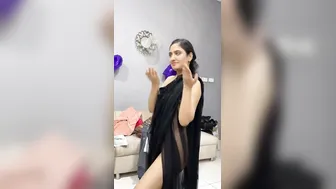 My GF Flashing Hairy Pussy Wearing See Through Dress