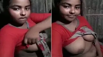 Bengali Village Slut Showing Off Her Perky Tits In Selfie Clip