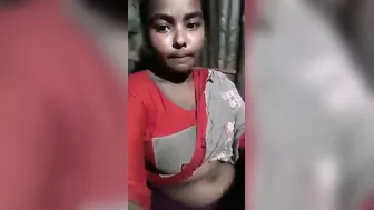Bengali Village Slut Showing Off Her Perky Tits In Selfie Clip