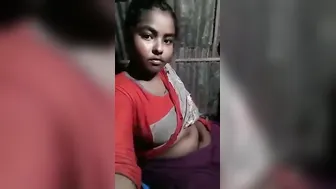 Bengali Village Slut Showing Off Her Perky Tits In Selfie Clip